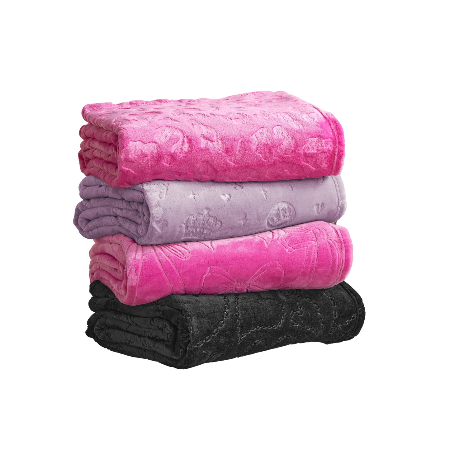 Juicy Couture Embossed Plush 60"x70" Oversized Throw Blanket, Cheetah Logo Hot Pink