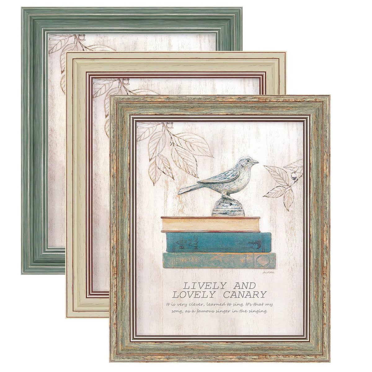 XUANLUO 3 Pack 8x10 Inch Picture Frames Farmhouse Rustic Vintage Distressed Wood Grain Photo Frame with HD plastic cover for Table Top Display and Wall Hanging