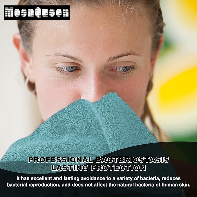 MOONQUEEN Microfiber Facial Cloths Fast Drying Washcloth 12 Pack