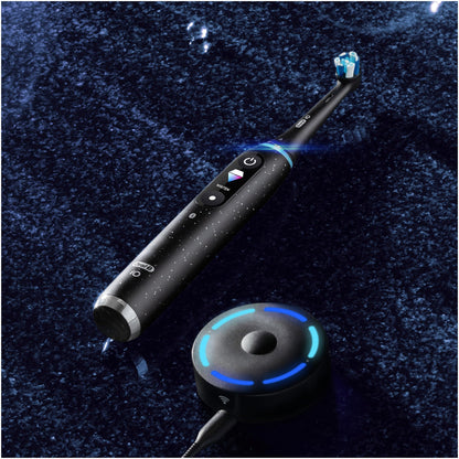 Oral-B iO Series 10 Electric Toothbrush, 7 Cleaning Modes for Dental Care, iOSense, Colour Display, Charging Travel Case, Designed by Braun, Cosmic Black
