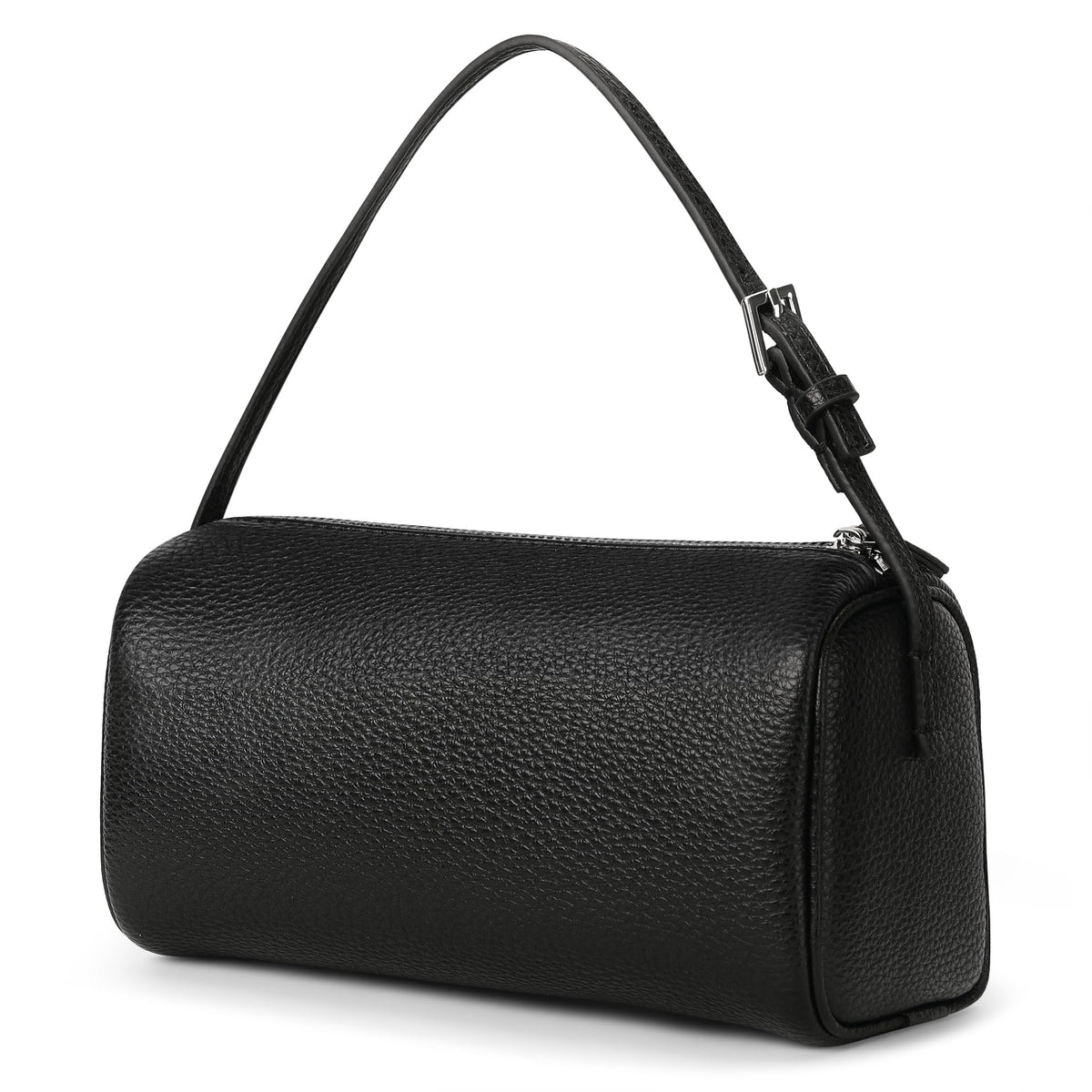 Hobo Crossbody Bags For Women,Vegan Leather Barrel Bag For Ladies,Designer Mini Pruse With Adjustable Strap,Black