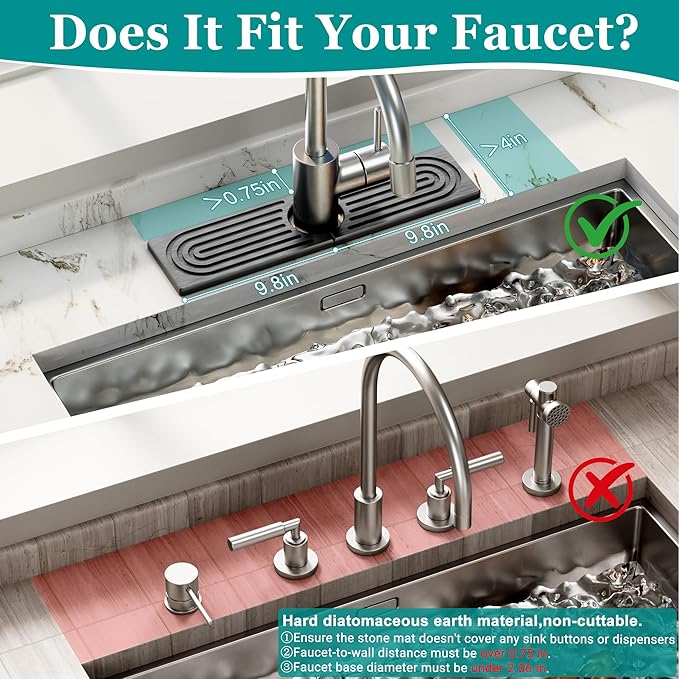 Stone Faucet Mat for Kitchen Sink
