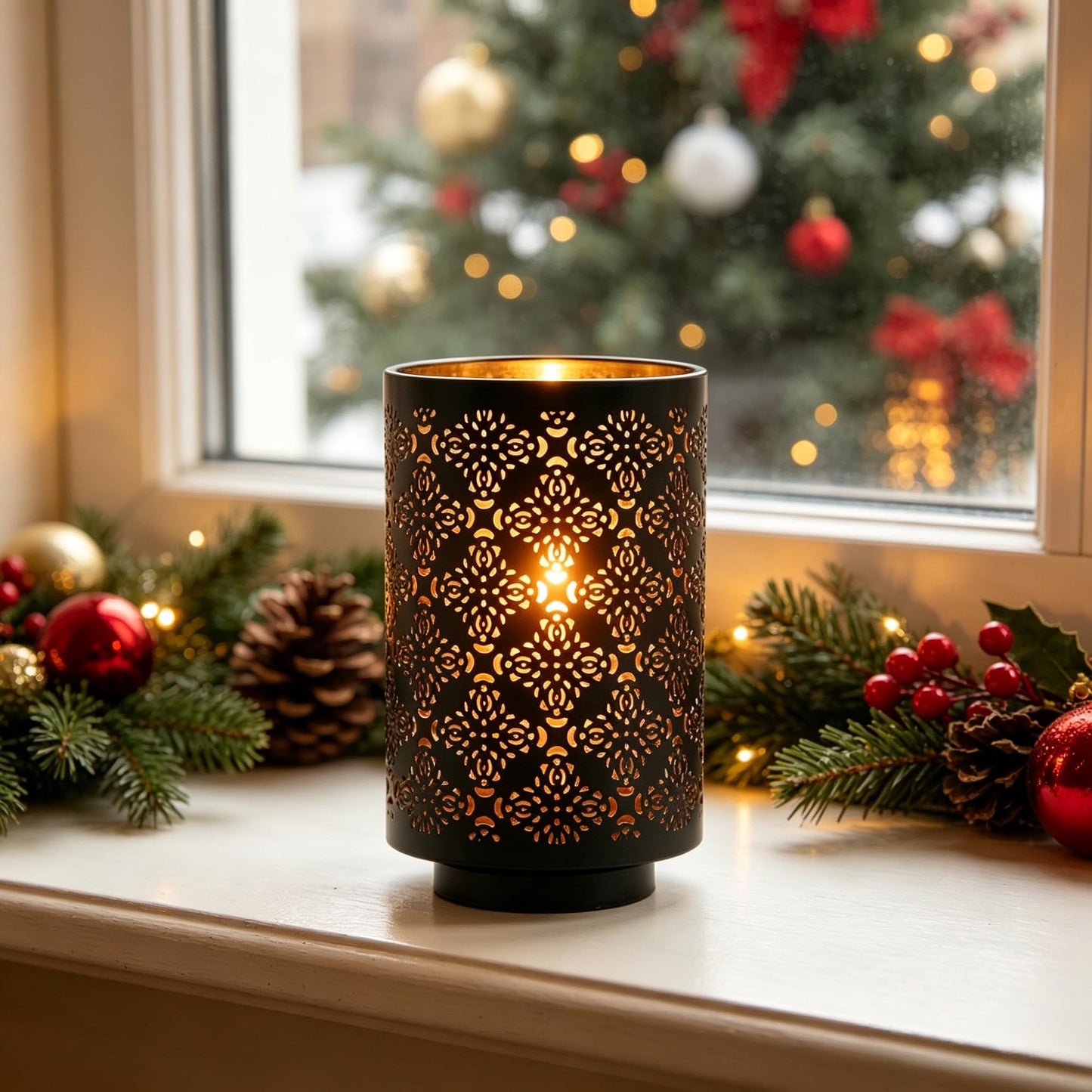 Hosley Set of 2 Diamond Cut Candle Holders Elegant 8 Inch Height Stands for Timeless Ambiance and Versatile Styling Dazzle Your Decor
