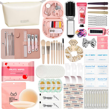 Bridal Emergency Kit for Wedding Day, Women's 40+ Essentials Items for Bride with Cosmetic Bag, Must-Haves for Wedding & Daily Travel, All-in-One Survival Set, Perfect Bride Wedding Gift