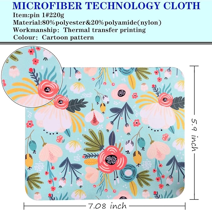 12Pcs Multicolor Flowers Drawing Microfiber Cleaning Cloths