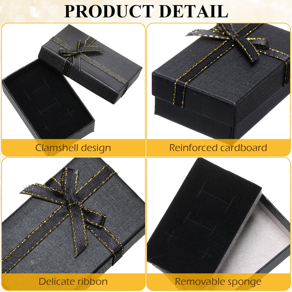 Bucherry 120 Pcs Jewelry Boxes Small Gift Boxes Bulk Cardboard Jewelry Gift Box with Bow for Ring Necklaces Earring Bracelet
