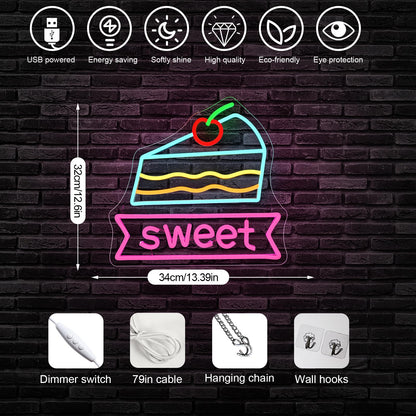 Horseneon Good Food Good Mood Neon LED Sign, Food Neon Signs for Wall Decor, Good Food Good Mood Neon Light with USB Powered for Snack Shop, Restaurant, Fast Food