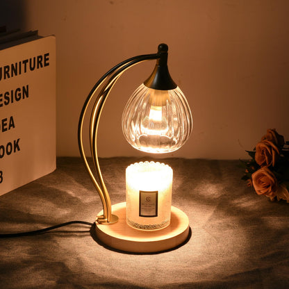Candle Warmer Lamp with Timer - Dimmable Candle Warmer for Jar Candles-Electric Candles Warmers Light Birthday Gifts for Women Mom House Warming Gifts New Home Decor Gold and Transparent 2 Bulb