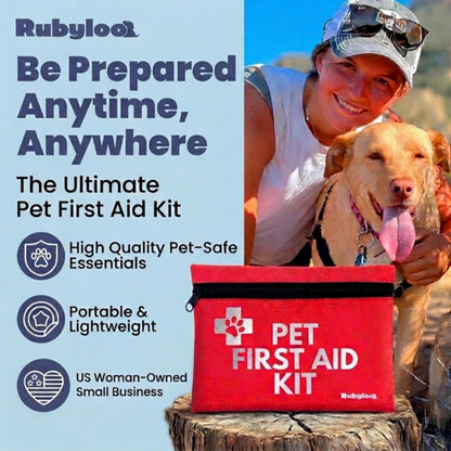 Dog First Aid Kit - Vet Approved Emergency Supplies - Pet First Aid Kit Guide, Tick Remover, Thermal Blanket & More - Compact Dog Gear for Hiking, Camping & Backpacking (Travel Pack)