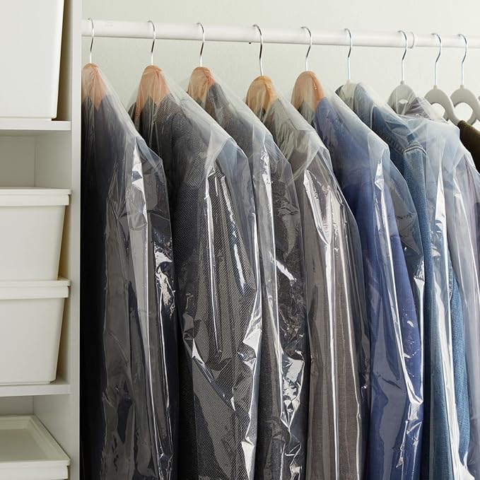 50 Pack Clear Plastic Garment Bags