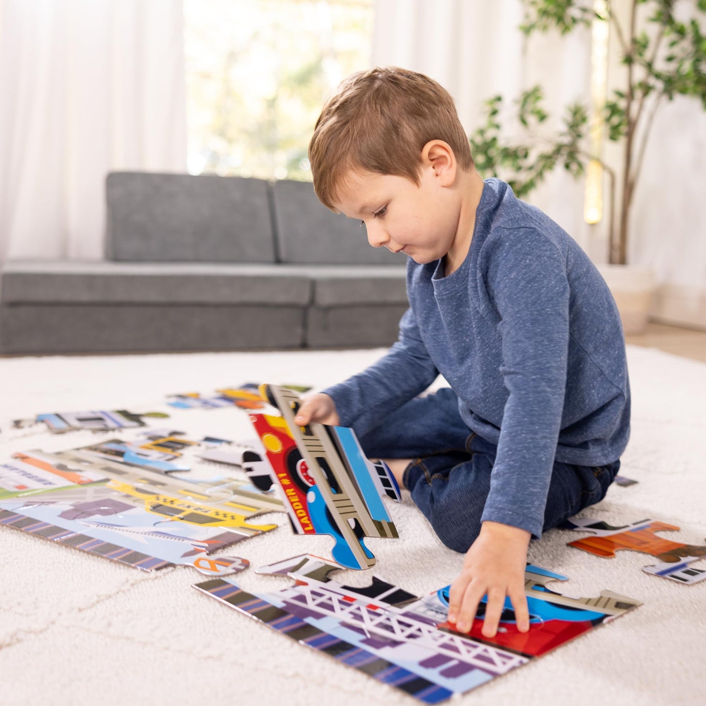 Melissa & Doug Traffic Jam Jumbo Jigsaw Floor Puzzle (24 pcs, 2 x 3 feet Long) - FSC Certified