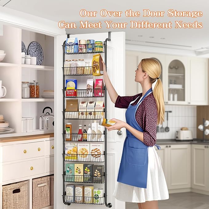 MIAOLI Over the Door Pantry Organizers and Storage, 8-Tier Spice Rack, Home &