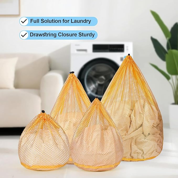 4Pcs Mesh Laundry Bags Washing Machine Mesh Wash Bags