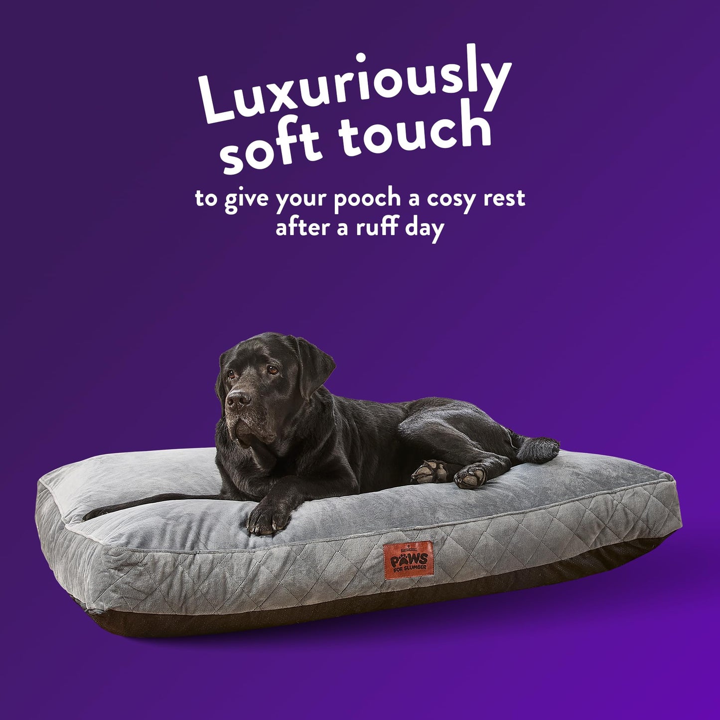 Slumberdown Extra Large Dog Bed Zipped Removable & Washable Replacement/Spare Cover For Large/XL/XXL Pet Beds, Soft Touch Microfleece Velour Cover with Anti Slip Bottom, Grey (L 90cm x W 120cm)
