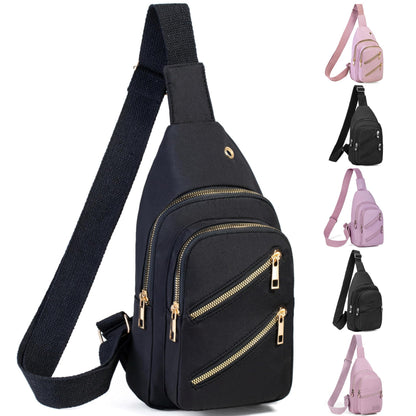 Small Sling Backpack Crossbody Sling Bag for Women, Chest Bag Daypack Fanny Pack Cross Body Bag for Outdoors Hiking Traveling - Black