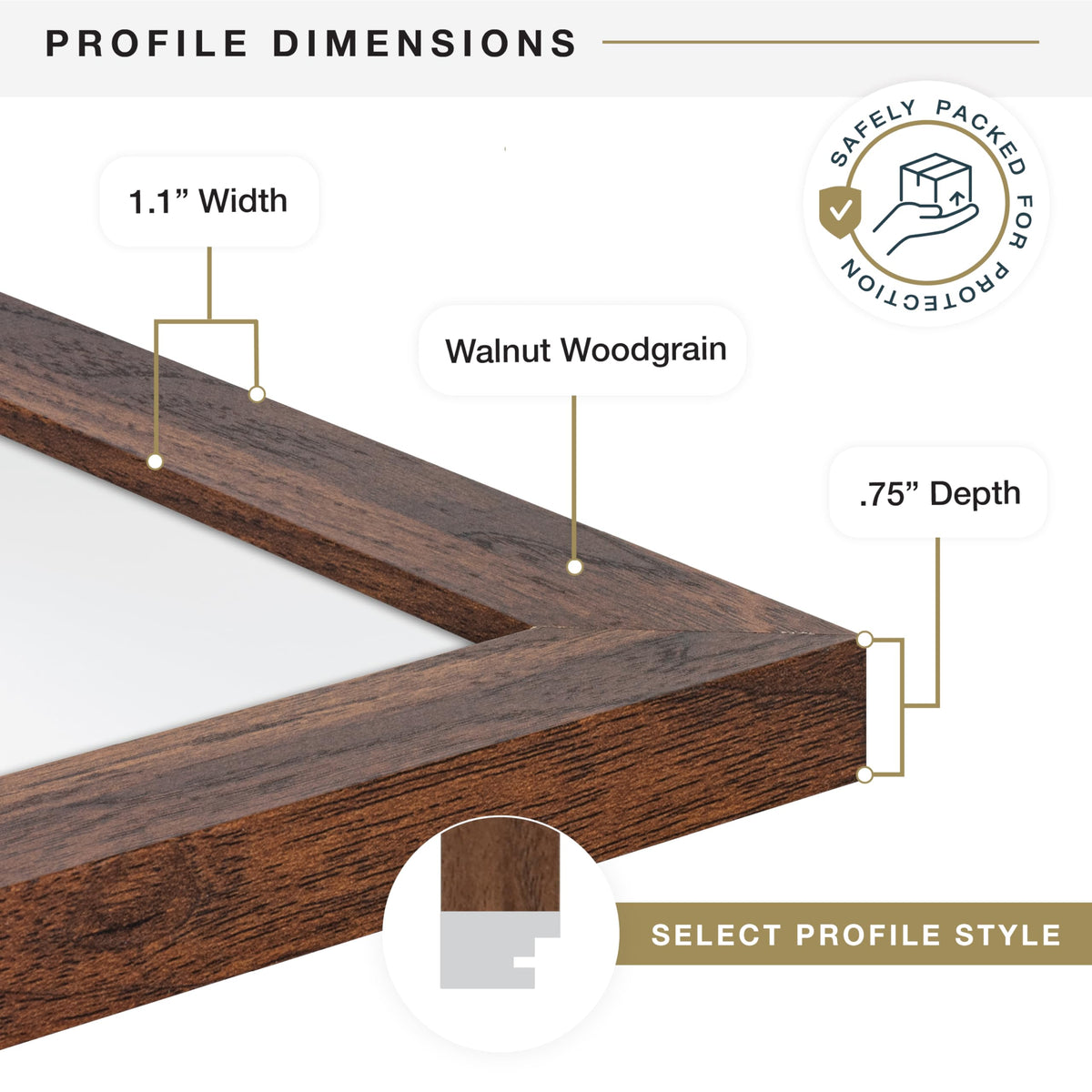 MCS Studio Gallery 18x24 Poster Frame Walnut Woodgrain Engineered Wood, Vertical & Horizontal Wall Hanging Large Picture Frame for Photos, Posters & Art Prints (1-Pack)