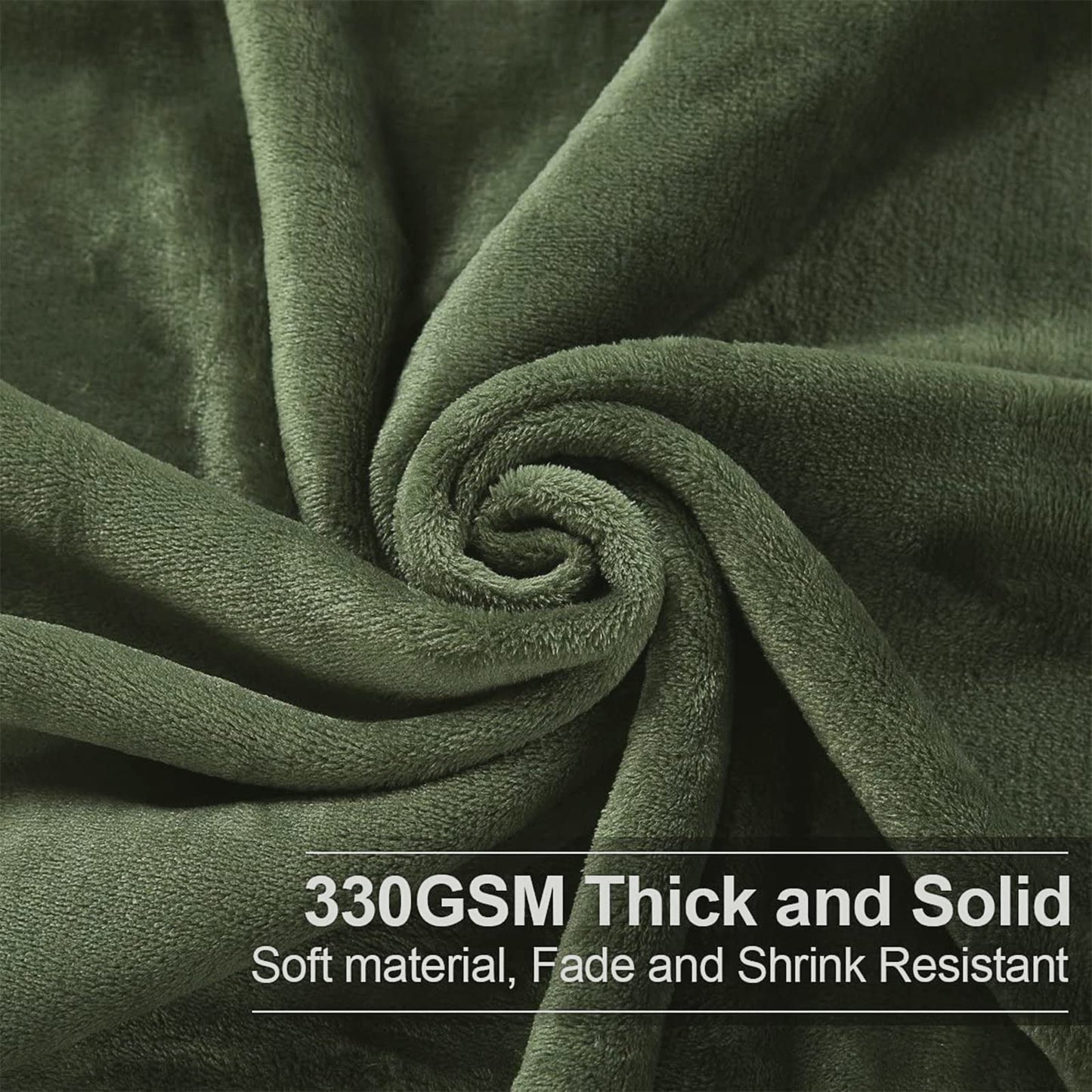 Soft Twin Size Blanket All Season Warm Fuzzy Microplush Lightweight Thermal Fleece Blankets for Couch Bed Sofa,66x90 Inches,Olive Green