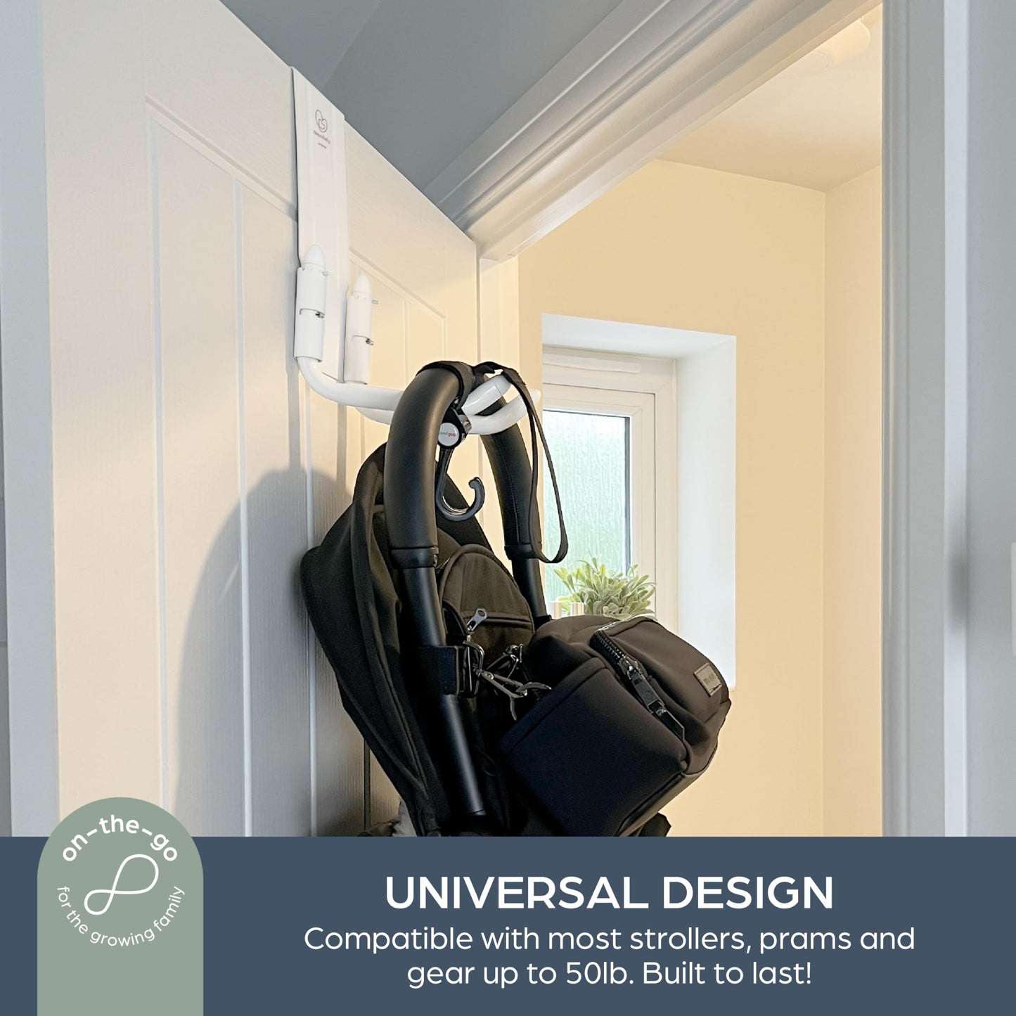 Dreambaby StrollAway Over The Door Baby Stroller Hanger – Heavy Duty Metal Hook Organizer with 22.5 Kg Load Capacity – Model G256
