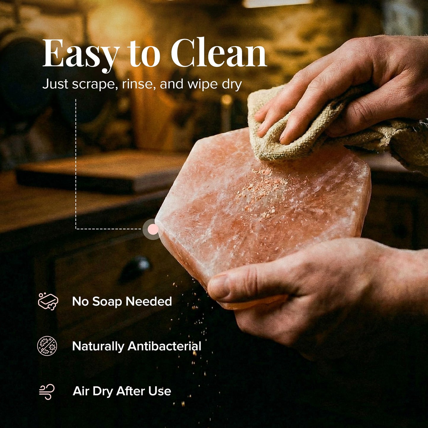 UMAID Sizzle Block™ Himalayan Salt Block 4 Pack (6" Hexagon) – Food Grade Salt Slabs for Burgers, Steak, Seafood & Vegetables – Heat for Grilling & Cooking or Chill for Sushi, Charcuterie & Food Presentation – Unique Gifts for Men & Dad Gifts for Fathers