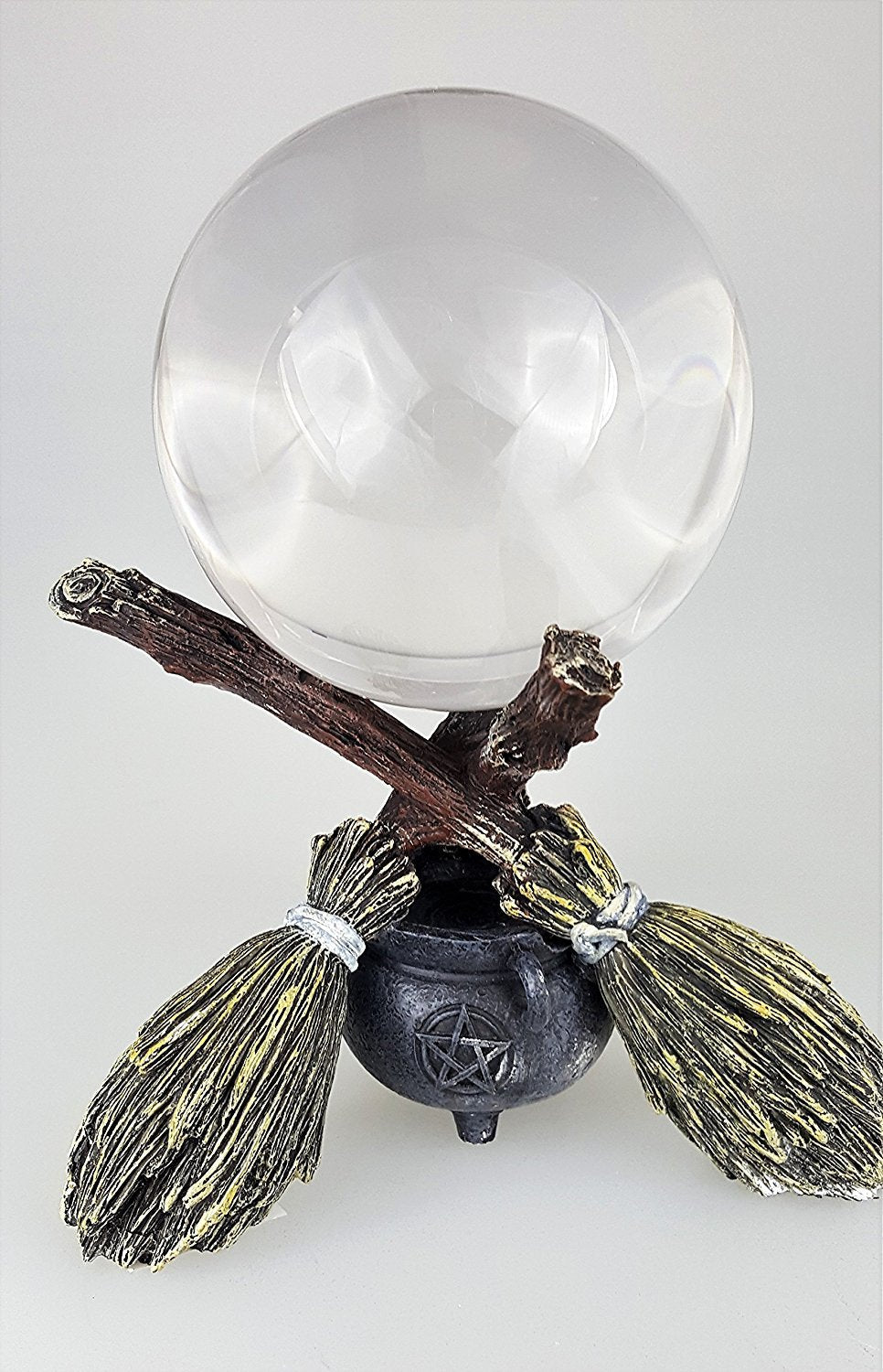 Pacific Giftware Broomstick and Cauldron Witchcraft Gazing Crystal Ball Wiccan Witch Halloween