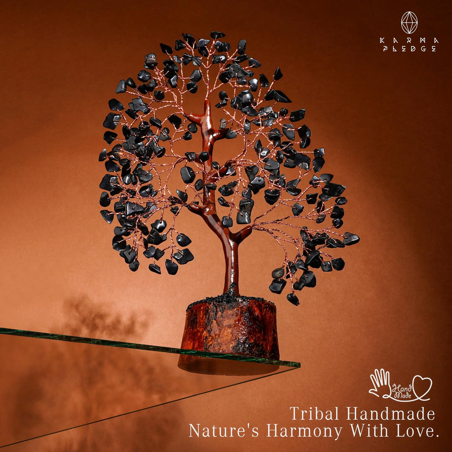 Crystal Tree of Life Birthday Gifts for Women, Men, Handmade Home Decor, Office, Room Decoration, Black Obsidian Reiki Healing Crystal Chakra Tree for Money, Good Luck Gifts for Her, Mom & Dad