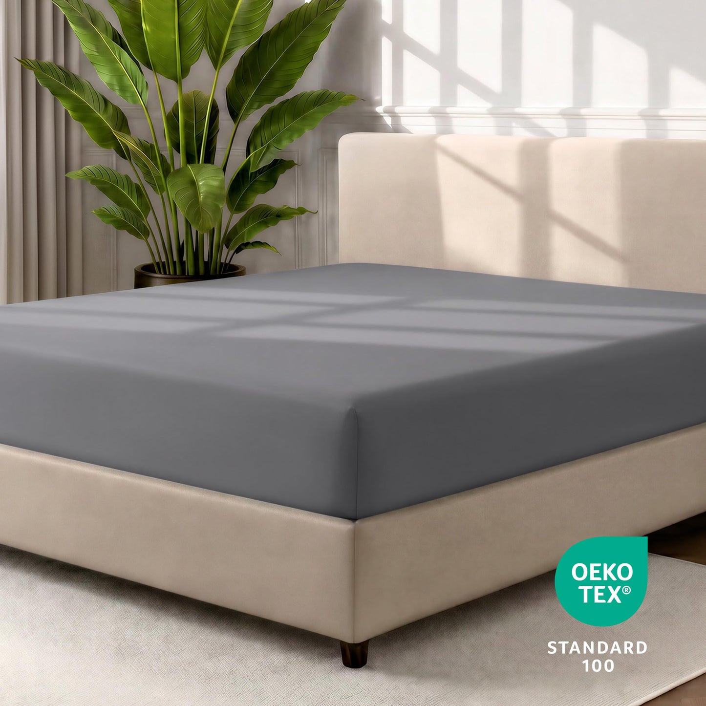 Bare Home 2-Pack Fitted Bottom Sheets Twin XL - Premium 1800 Ultra-Soft Wrinkle Resistant Microfiber - Deep Pocket (Twin XL, Grey)