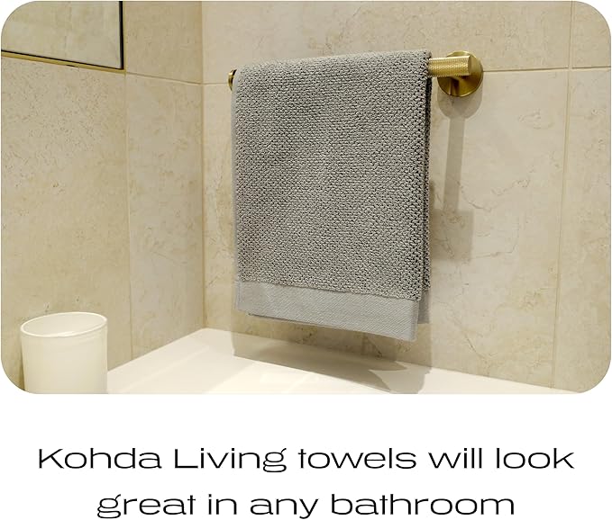 Luxury Silver-Infused Gray Hand Towels 2-Pack, 23.6"x17.7"