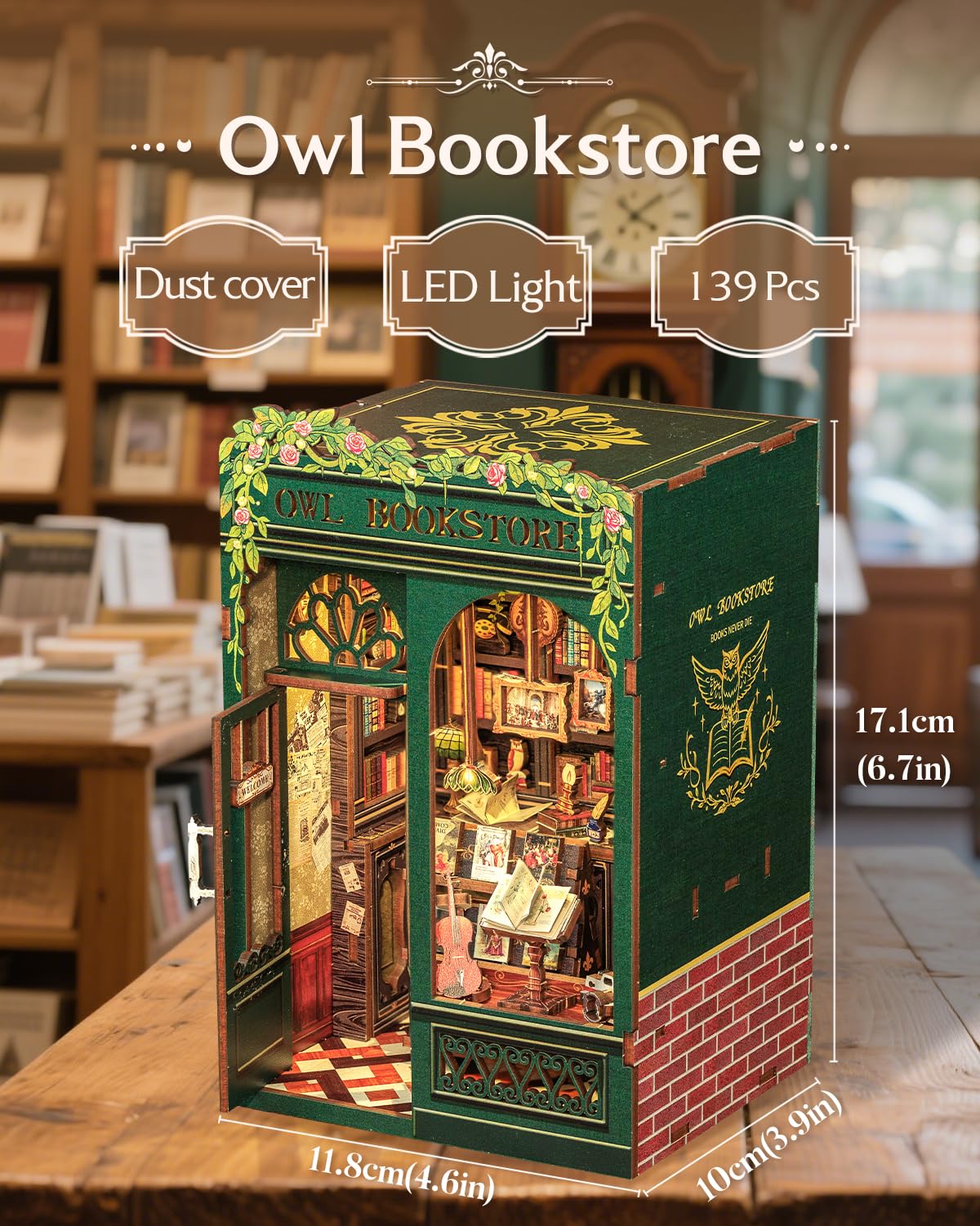 CUTEBEE Book Nook Kit, DIY Miniature House Kits for Adult and Teens, Dollhouse Tiny Booknook Garden House Bookshelf, DIY Craft Gifts for Family and Friends