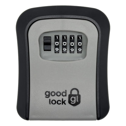 Good Lock Portable Key Storage Box - Lightweight & Durable Plastic Combination Lockbox - 4-Digit Code Security Lockbox for House Keys, Realtors, Airbnb & Contractors - Gray/Black (1)