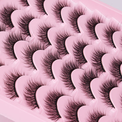 Lashes Natural Look Wispy Fasle Eyelashes 12mm Short Faux Mink Eyelashes Cat Eye Natural Strip Lashes Pack by Zegaine 16 Pairs