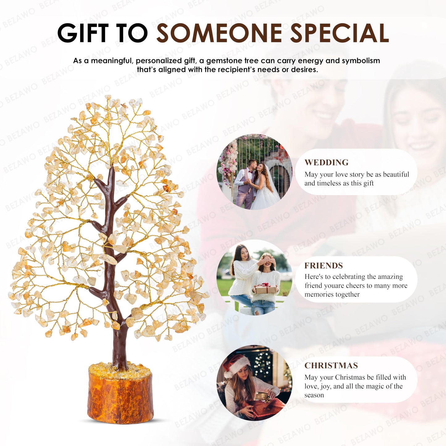 Crocon® Citrine Crystals Tree, Gifts, Birthday Gifts for Women, House Warming Gift New Home Decor, Healing Crystals Spiritual Present, Mom Birthday Gift Her, Decor, Gemstones Money Tree Positivity