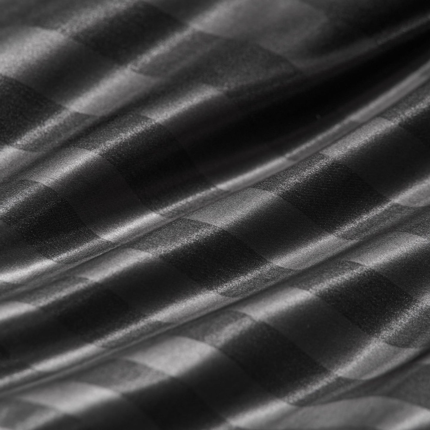 Juicy Couture Silky Satin Damask Sheet Set - Luxury Black Bedding - Smooth Striped Sheets - Full Size