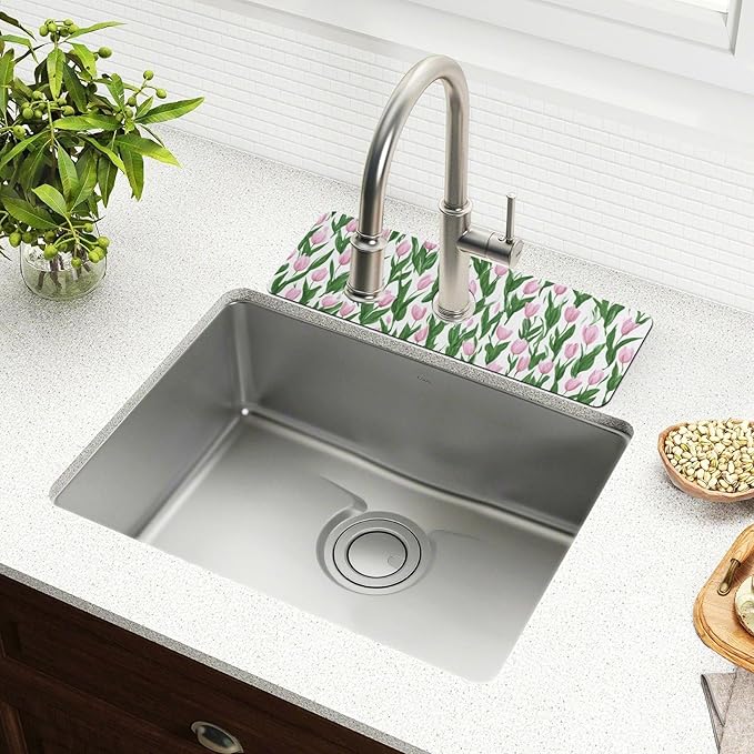 Kitchen Sink Splash Guard 1 PC 14.7 Inch Sink Faucet Mat Splash Guard