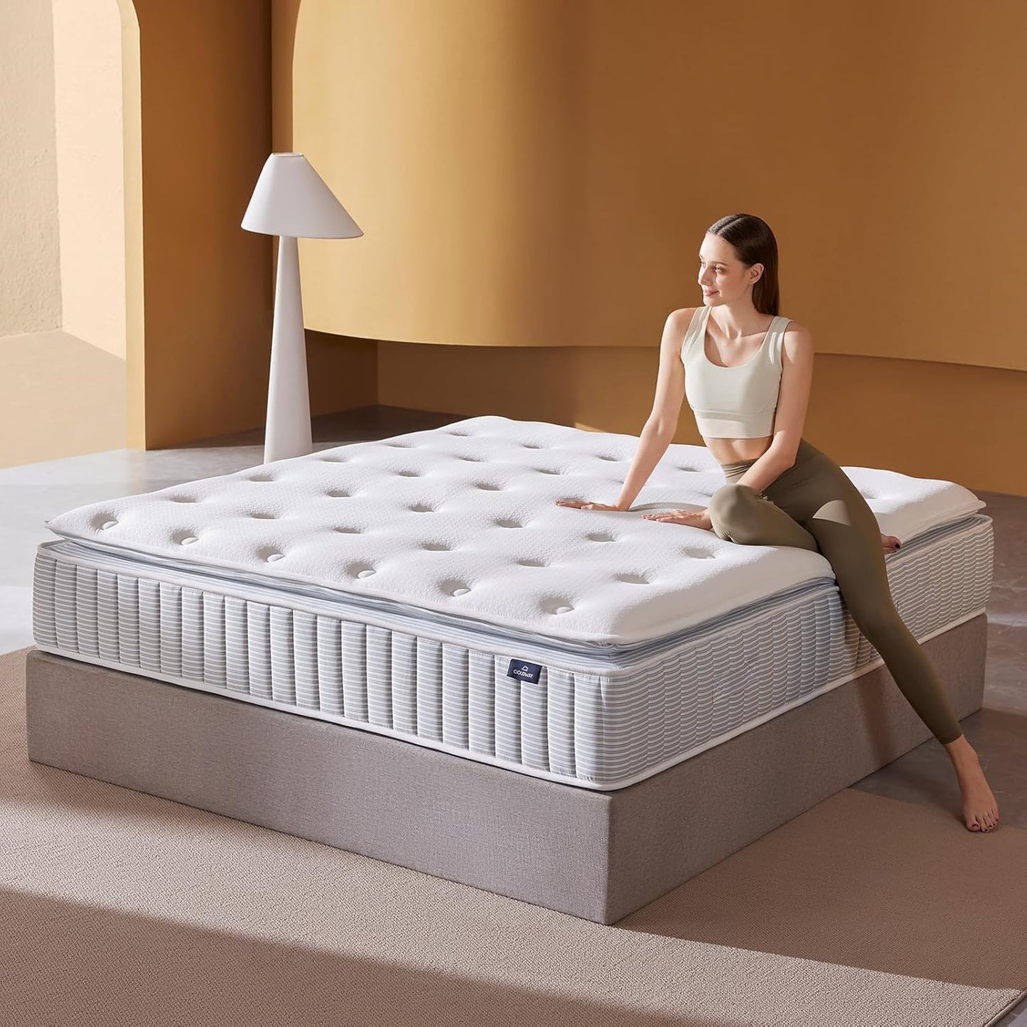 CIOUDWAY – 14 Inch Queen Mattress – Real Hybrid Queen Size Mattress Memory Foam, Reinforced Edge Support, Zoned Coils for Pressure Relief and No Motion Transfer (Queen (14 Inch))