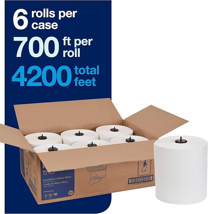 Tork Matic Paper Hand Towel Roll White H1 and Tork Mini Jumbo Toilet Paper Roll
