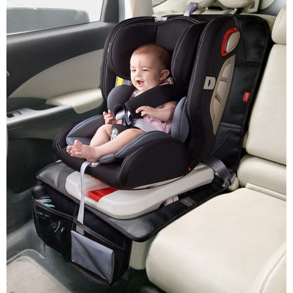 Car Seat Protector,Baby Kids Car Seat Protectors for Child Seats,Waterproof Fits Isofix with Thickest Padding & Padded Cover & Mesh Pockets & Universal Size(Black, 1 Pack)