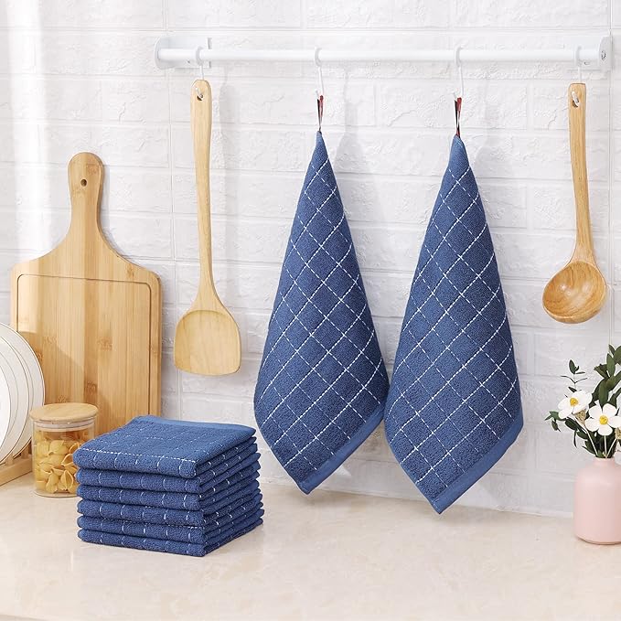Mordimy 100% Cotton Terrycloth Kitchen Towels and Dishcloths Sets, Soft and
