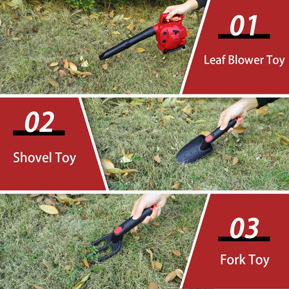 Sistracia Kids Leaf Blower Toy Tool Pretend Play Series, Toy Leaf Blower for Kids That Really Works, Outdoor Preschool Gardening Kids Tool Toy Set Gift for Boys & Girls