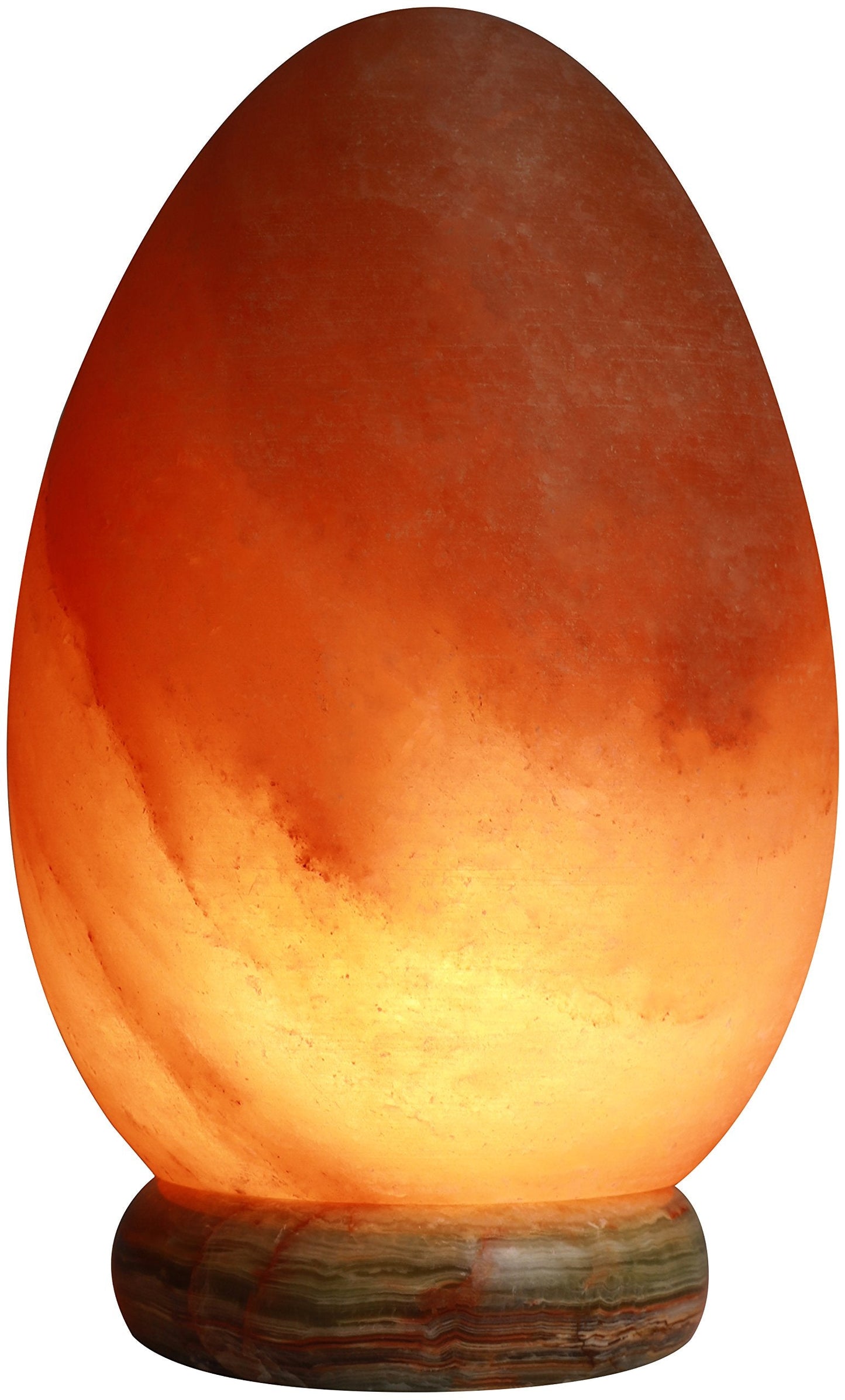 Deluxe Comfort Himalayan Rock Salt Egg Lamp, 9 Inches Tall - Soft Calm Light - Table Lamp, Natural Dark Orange Hue