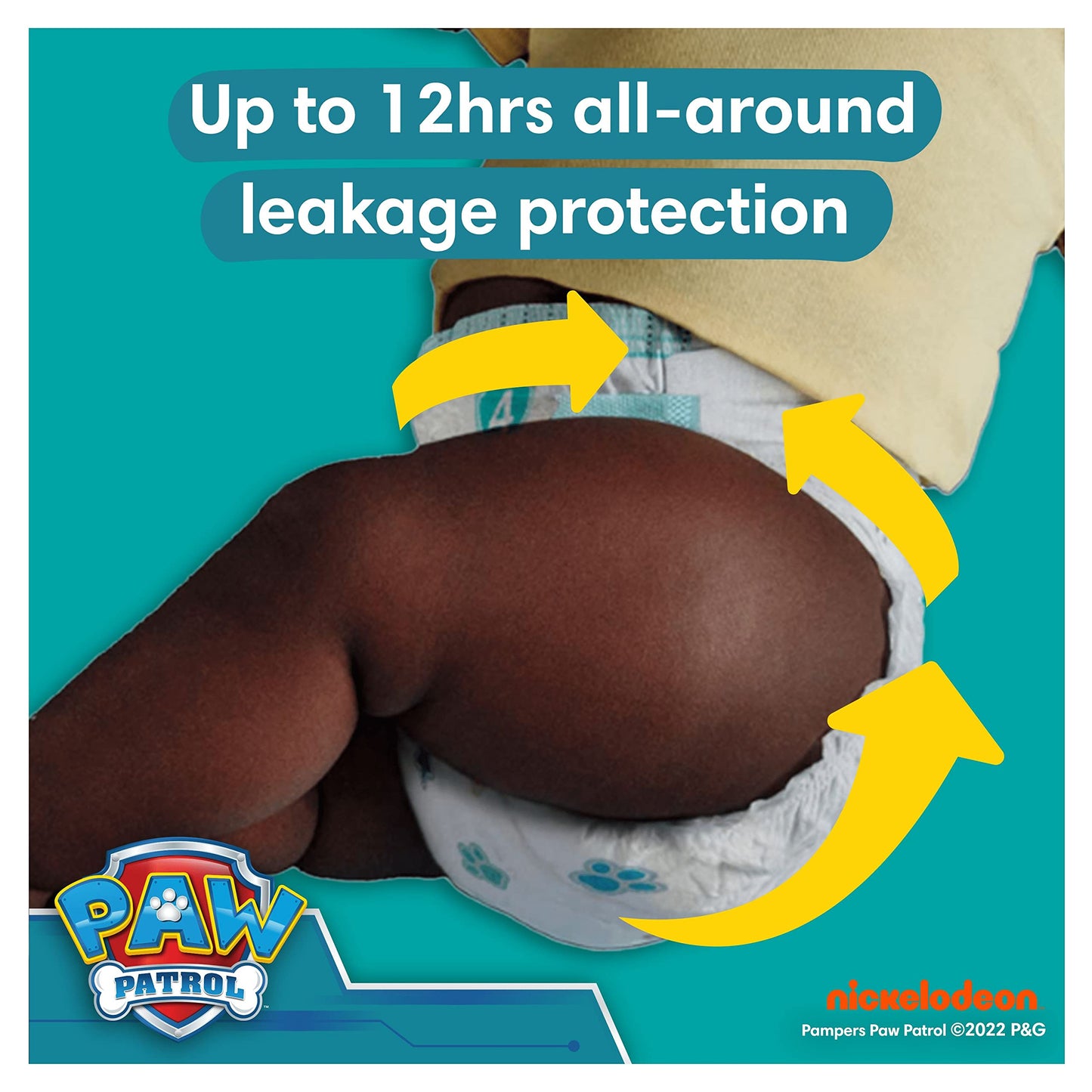 Pampers Baby-Dry Paw Patrol Edition Size 5, 186 Nappies, 11kg - 16kg, Monthly Pack, with A Stop & Protect Pocket to Help Prevent Leaks at The Back
