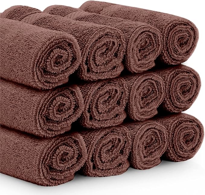 White Classic Luxury Cotton Washcloths 13x13 Inch