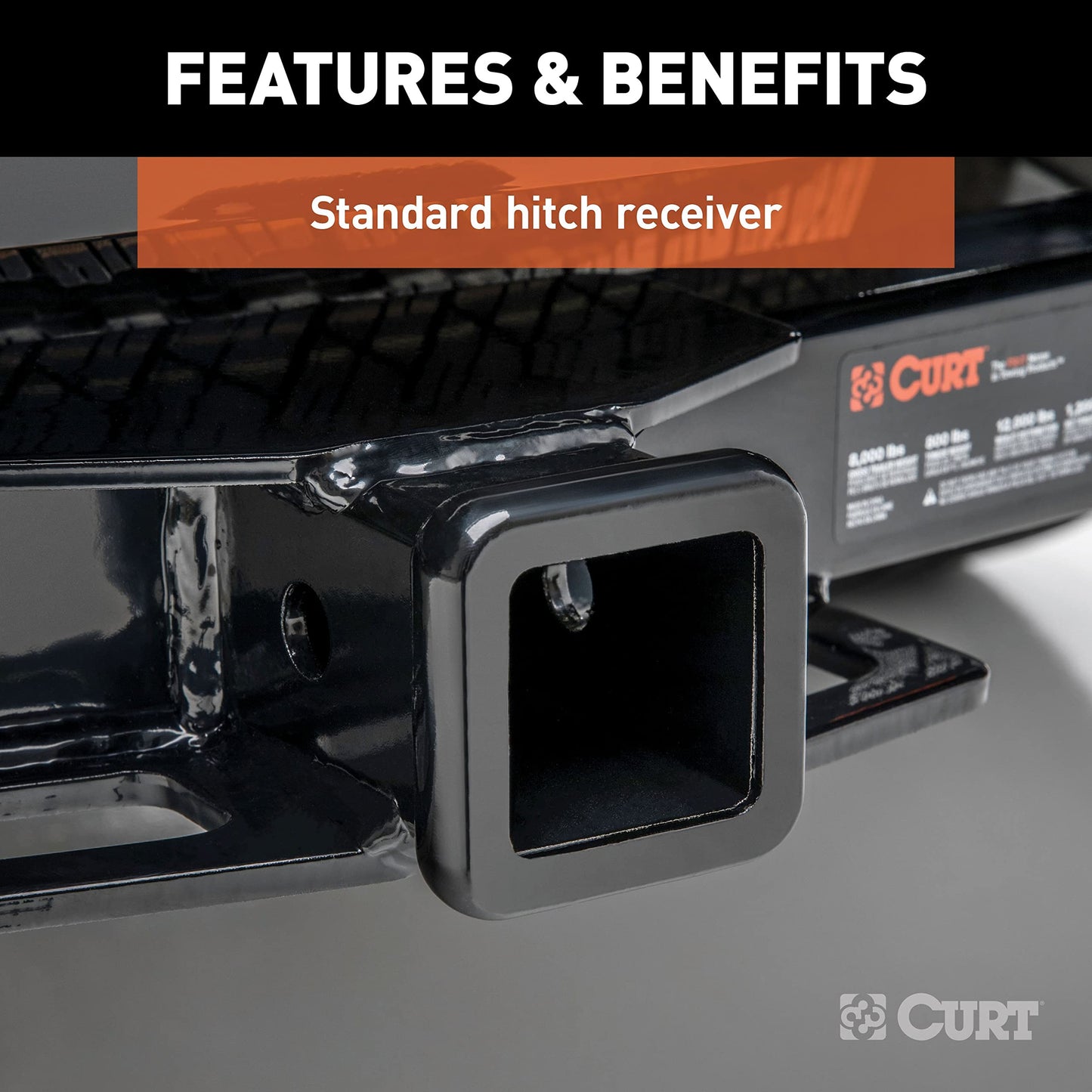 CURT 13322 Class 3 Trailer Hitch, 2-Inch Receiver, Round Tube Frame, Compatible with Select Chevrolet Silverado, GMC Sierra 1500, 2500 , Black
