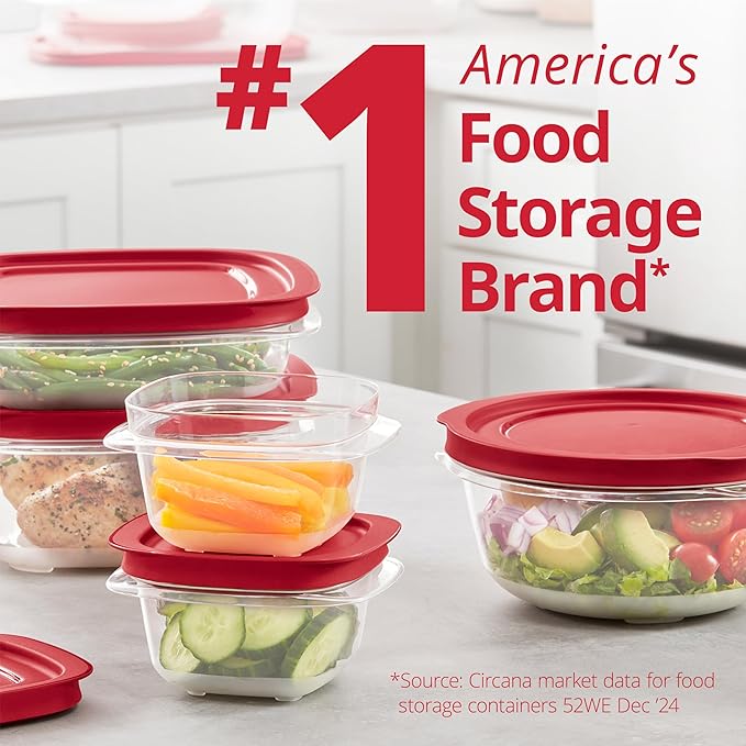 Rubbermaid EasyStore Rectangle, and Round Containers, 34-Piece Set, Food