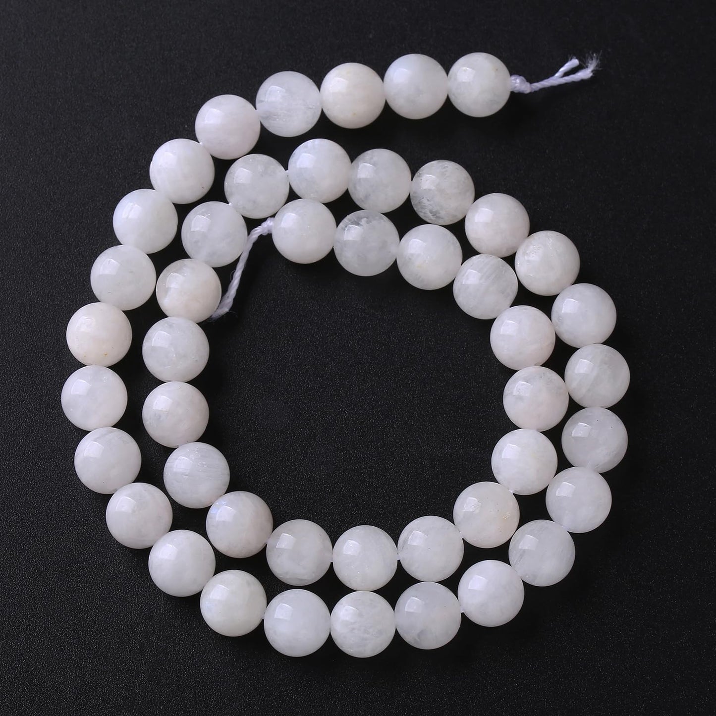 6MM 60PCS Natural Stone White Moonstone Gemstone Semi Precious Beads for Jewelry Making DIY Bracelet