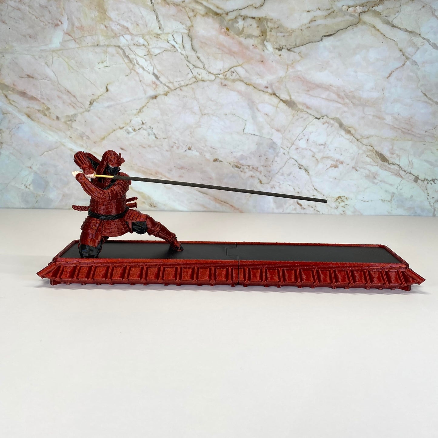 Incense Holder with Storage Box Japanese Samurai Warrior Incense Burner Ash Catcher Asian Spiritual Zen Meditation Gift Traditional Art