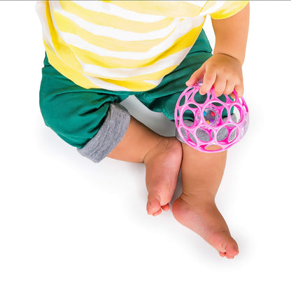 Bright Starts Oball Rattle Easy-Grasp Toy - Pink, Ages Newborn+