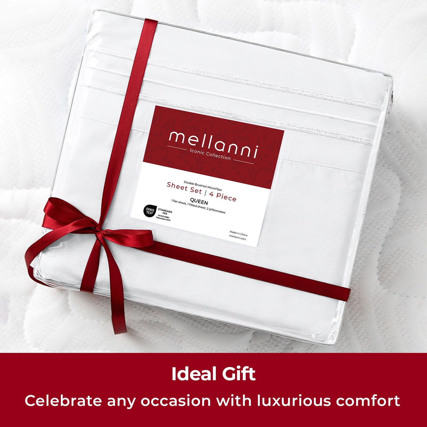 Mellanni Extra Deep Full Sheets - 4 PC Iconic Collection Bedding - Hotel Luxury, Ultra Soft, Cooling Bed Sheets - Wrinkle, Fade, Stain Resistant (Full, White)