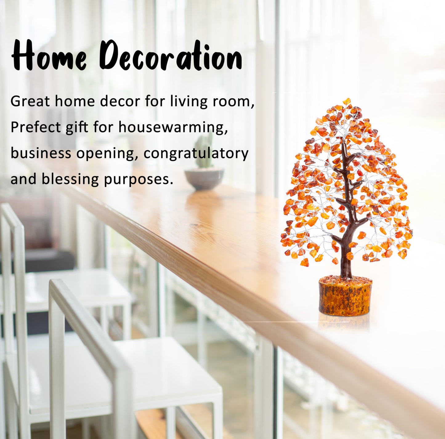 Carnelian Crystal Tree of Life Money Bonsai Natural Gemstone Feng Shui Tree for Luck, Prosperity Healing Crystal Chakra Tree for Home Office Decor Spiritual Gift, Birthday Gifts for Women, Mom Sister