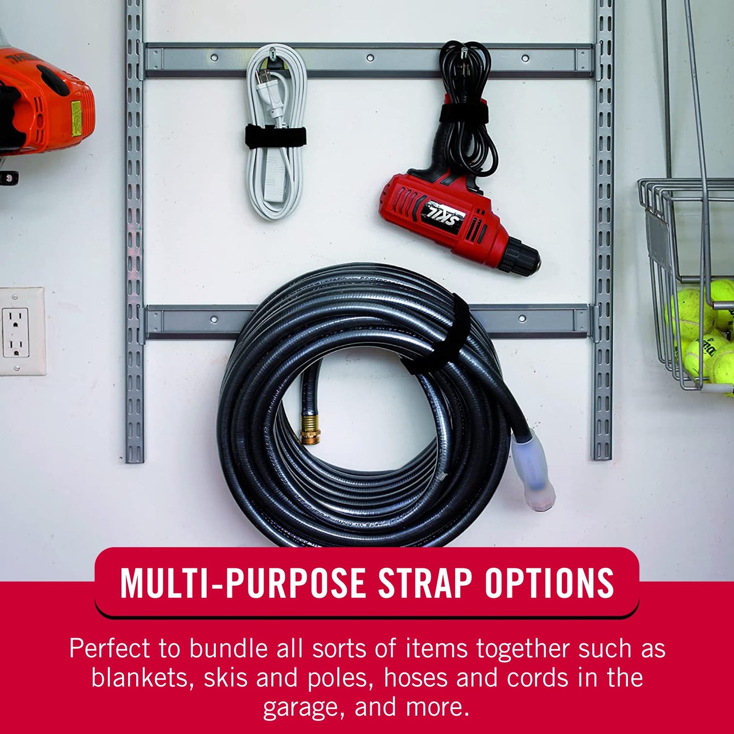 VELCRO Brand 30 Inch Elastic Straps 4 Pack, Use as Yoga Mat Straps, Fasten Outdoor Umbrellas, Wood, Tarps, Blankets, Poles and More, Stretchable and Adjustable for a Snug Fit
