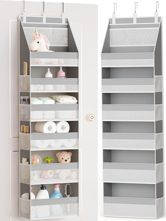 Criusia Over The Door Organizer, Heavy-Duty 6-Shelf Hanging Storage